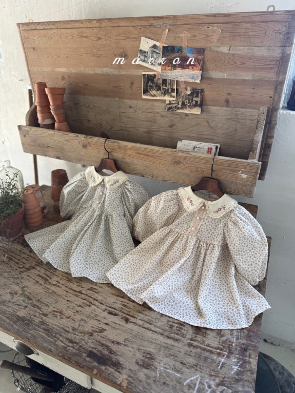 Marron22｜(1y-6y) 花卉刺繡碎花洋裝