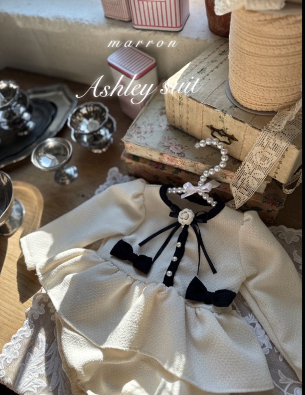 Marron64｜(3m-18m) 小香風洋裝包屁衣不含別針