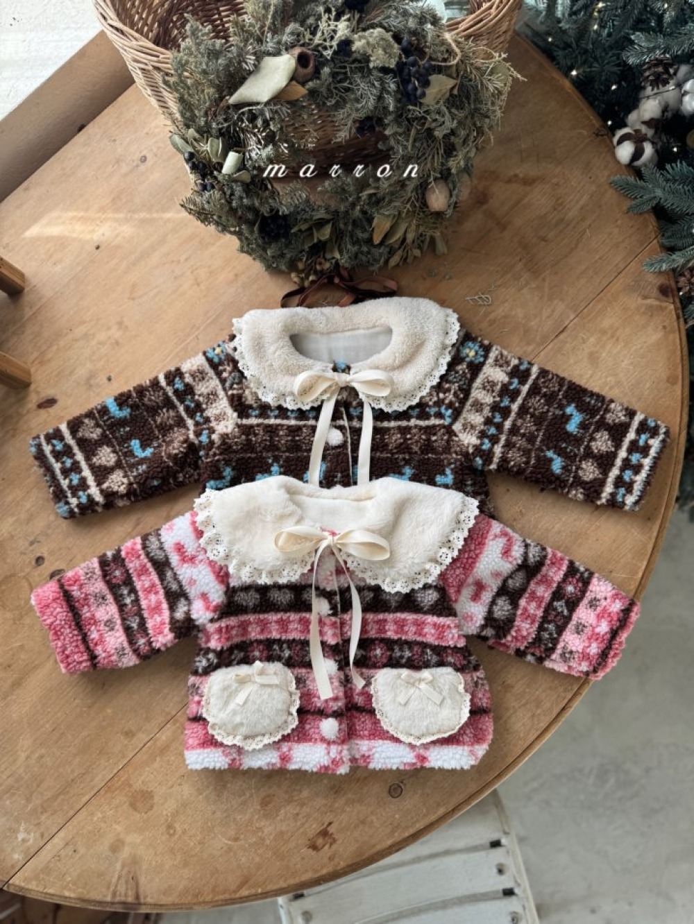 Marron 68｜(1y-6y) 雪花刷毛開襟外套