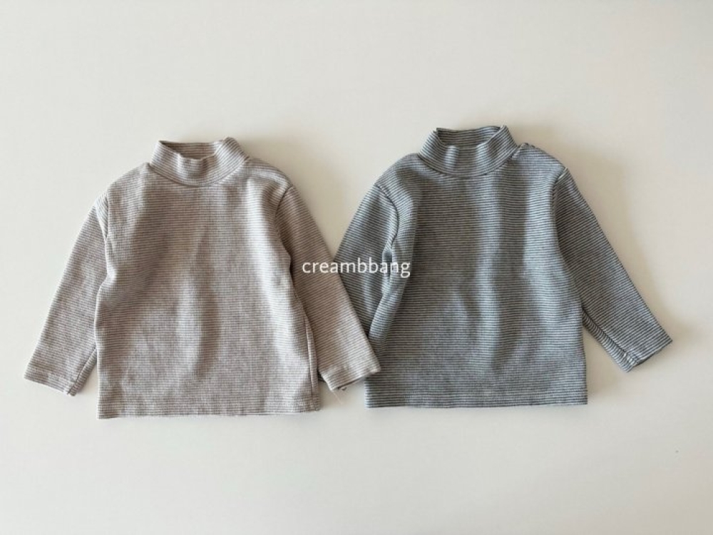 BANANAJ22｜(83-127cm)  條紋中高領棉上衣