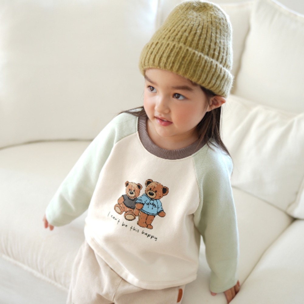 neneru29｜(70cm-125cm) 2色小熊撞色上衣