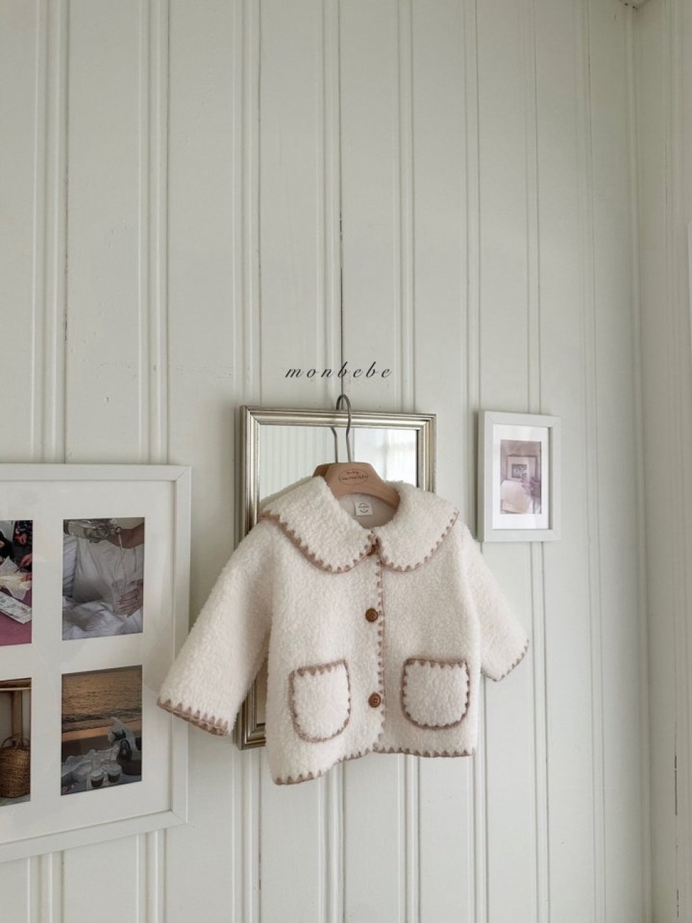 MONBEBE25｜(1y-6y) 滾邊刷毛翻領外套