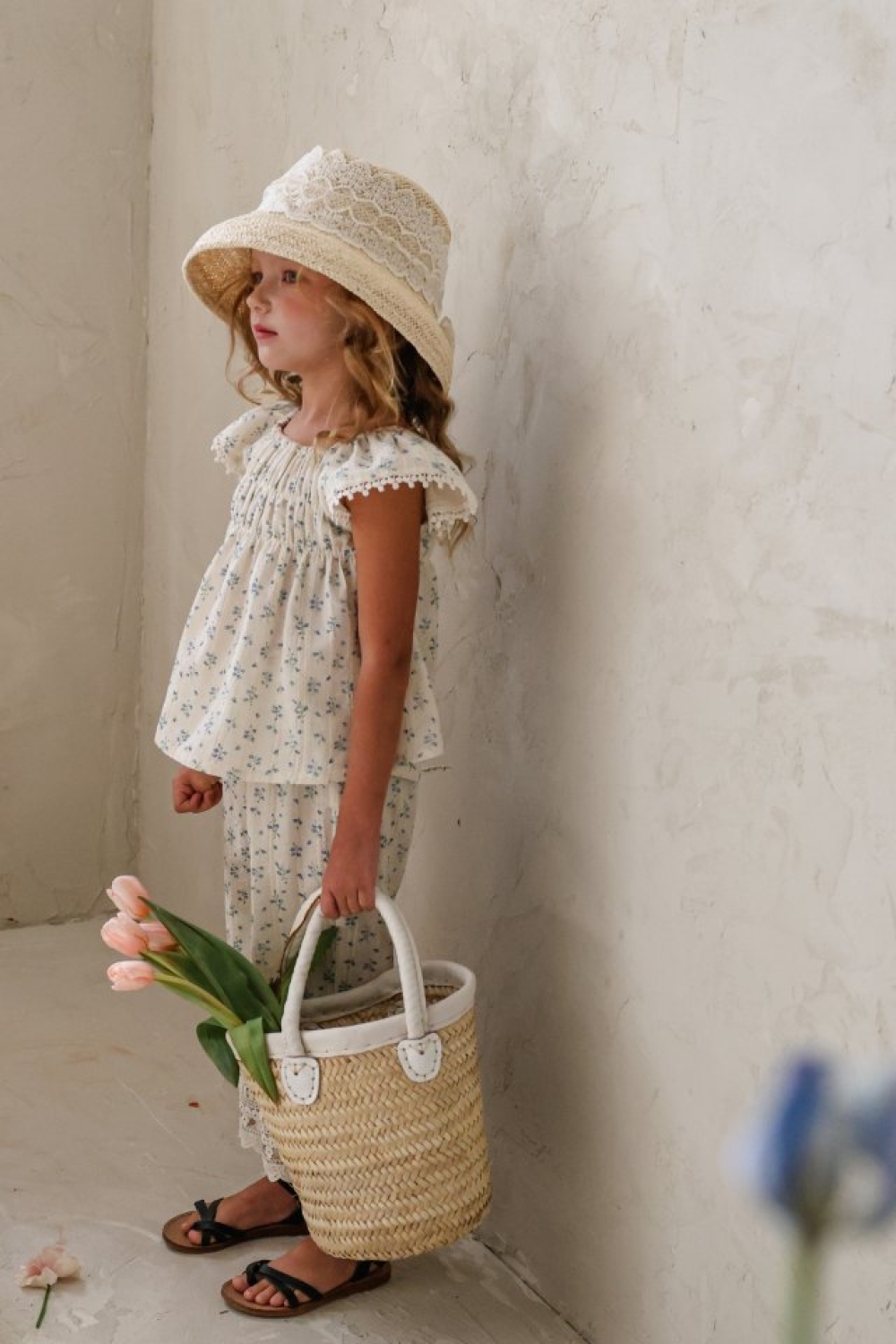 FLO17｜(75-140) 碎花娃娃裝上衣