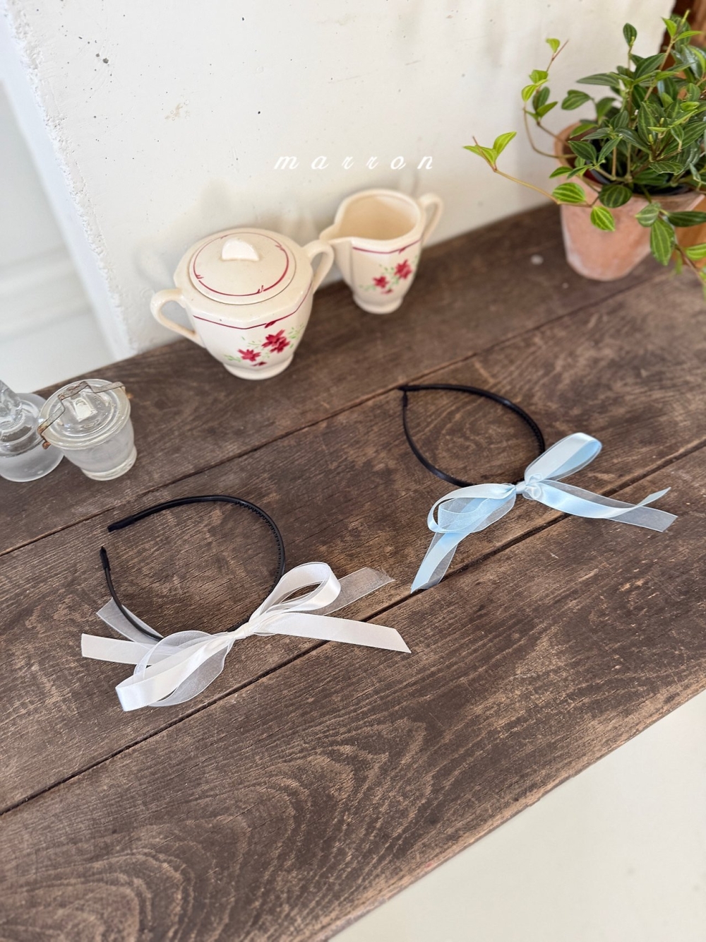Marron44｜(Free) 緞帶蝴蝶結髮箍