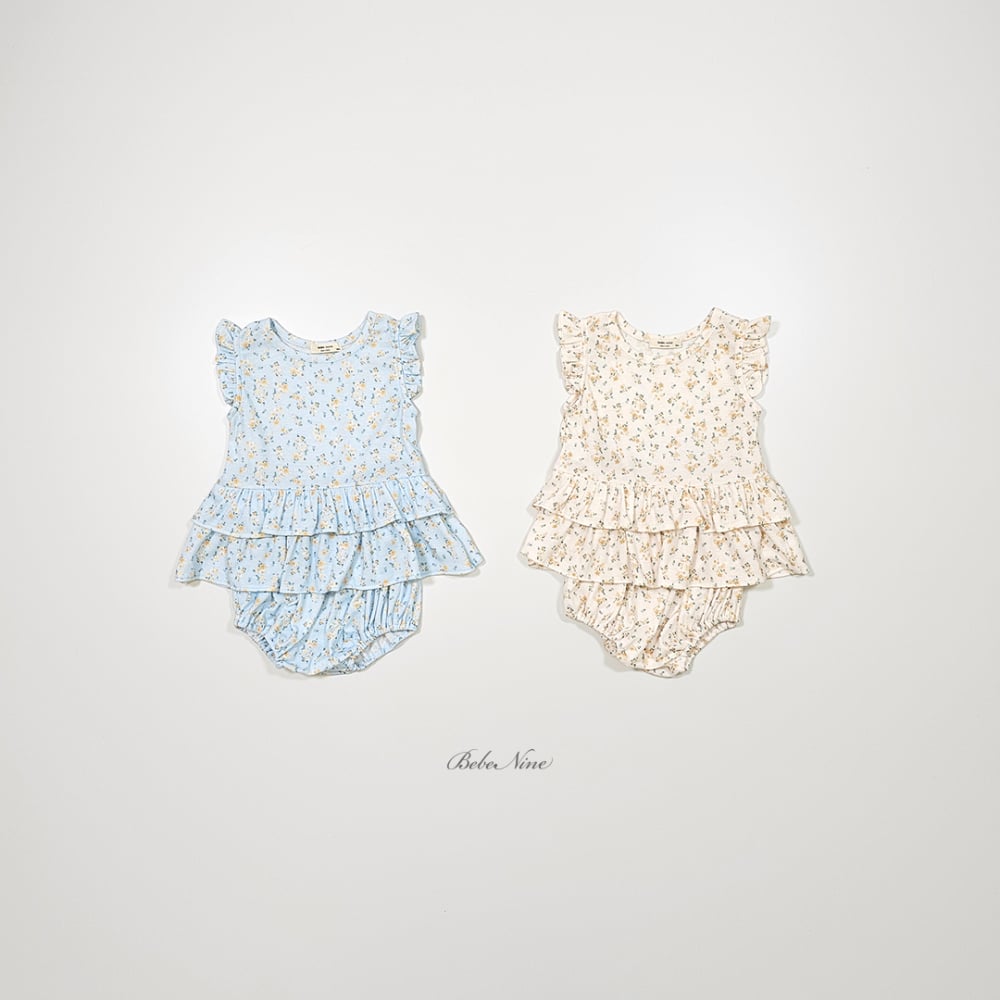bebe nine04  (6m-24m) 2色碎花蛋糕裙包屁服