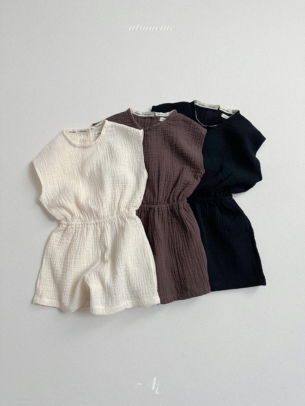 Atomeme23｜(70-110) 抓皺縮腰連身褲