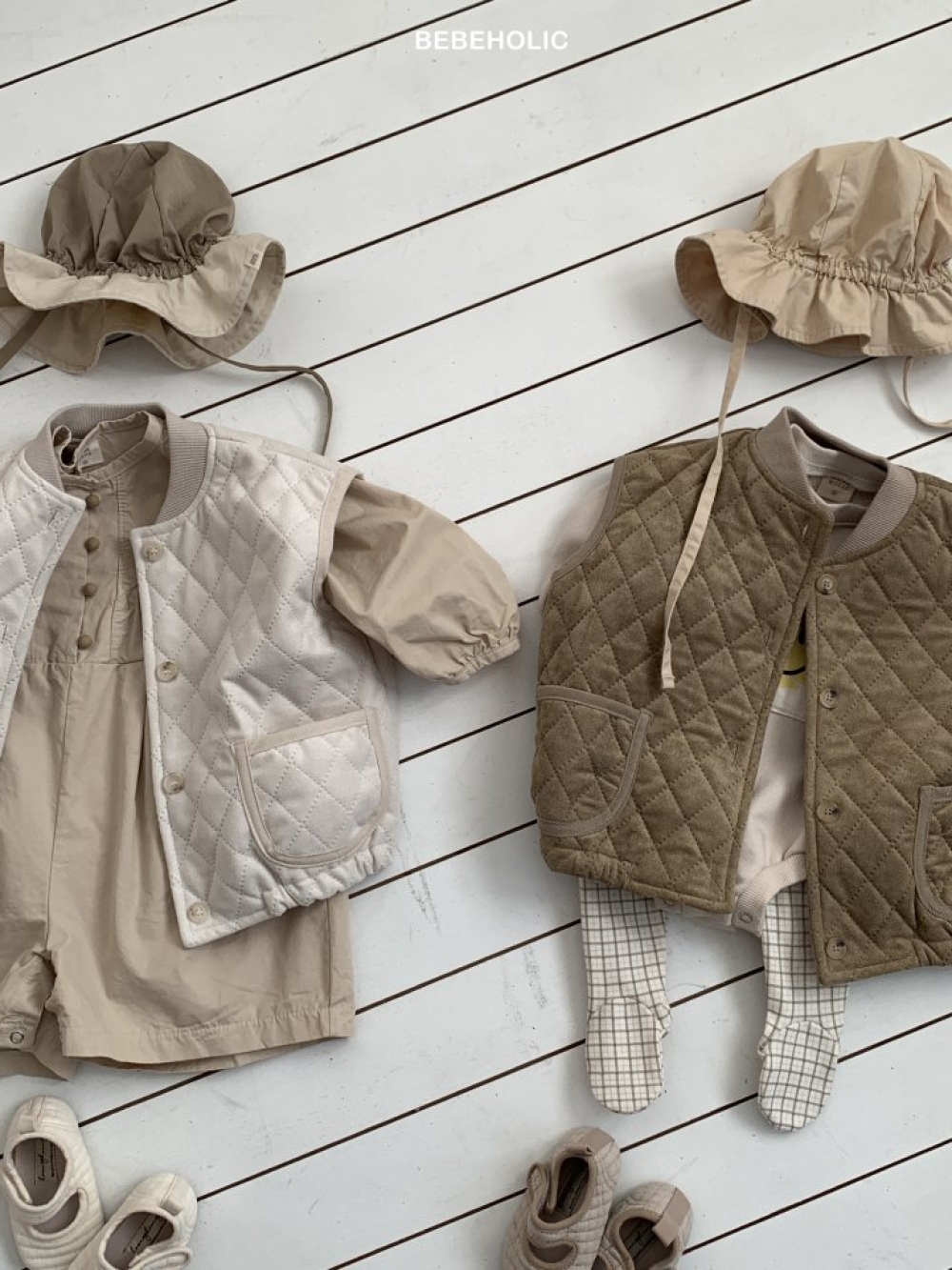 Bebe holic20｜(6m-18m) 菱格紋口袋背心