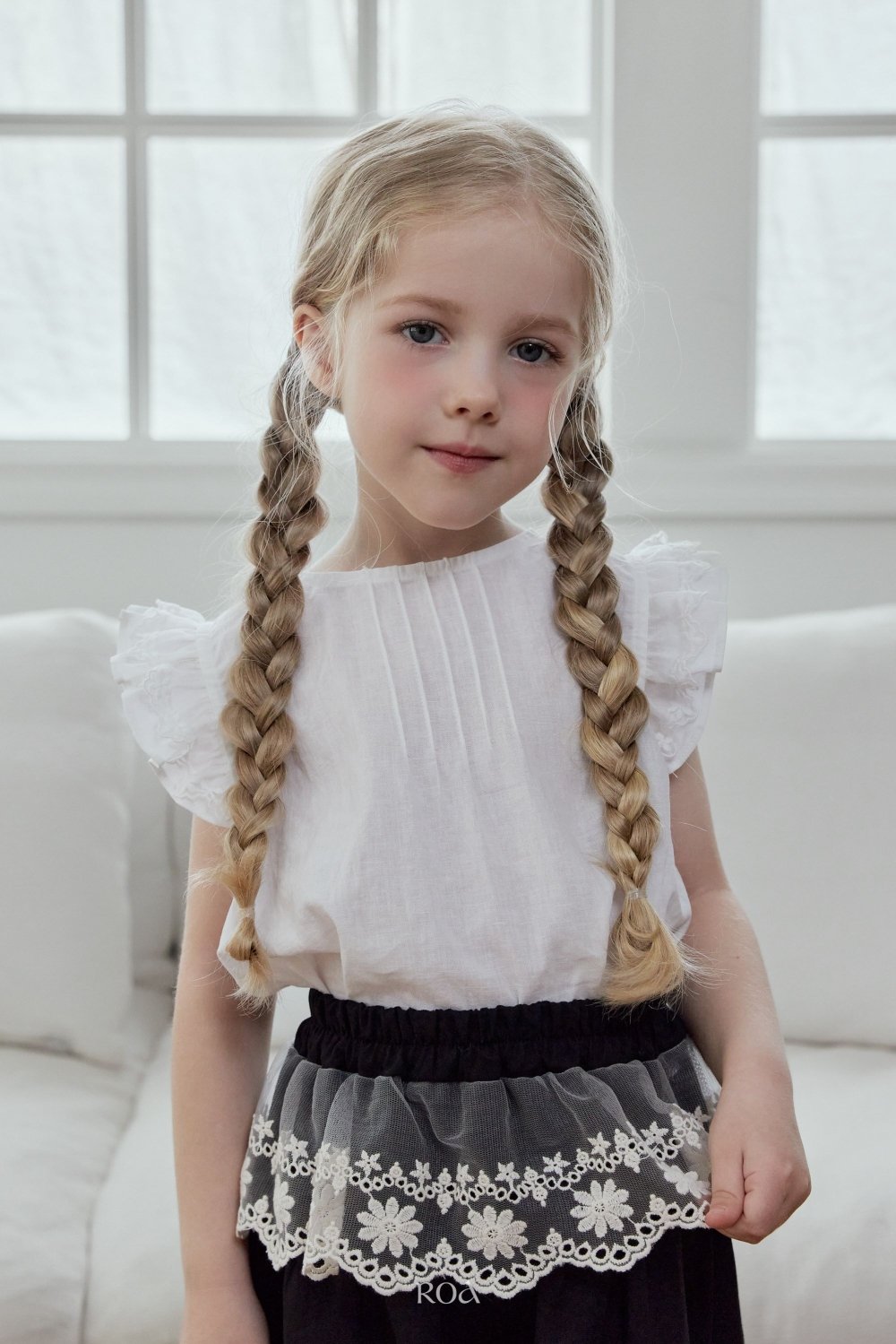 ROA21｜(6m-18m) 2色荷葉袖無袖上衣