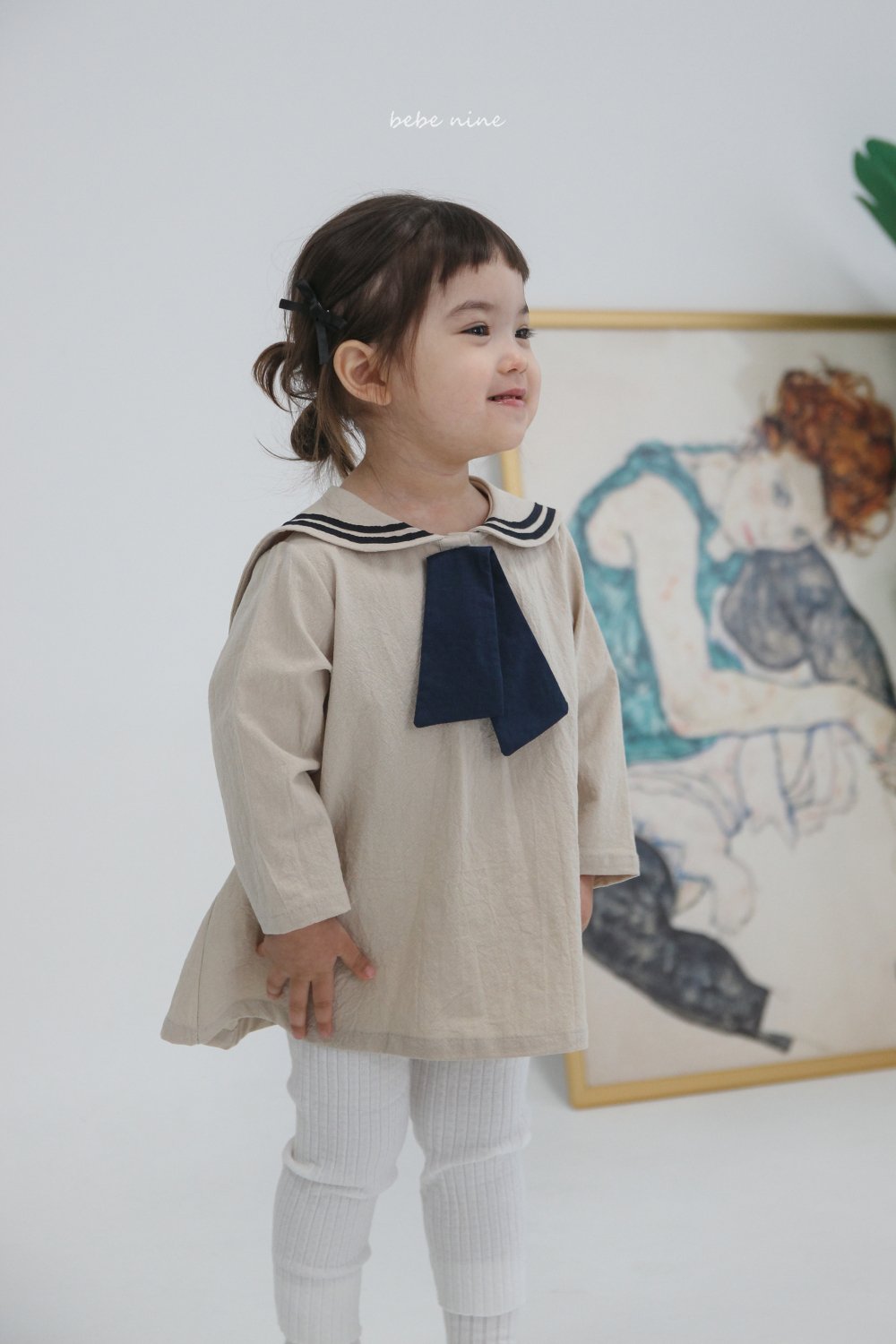 bebe nine31  (65-115) 2色水手領帶洋裝