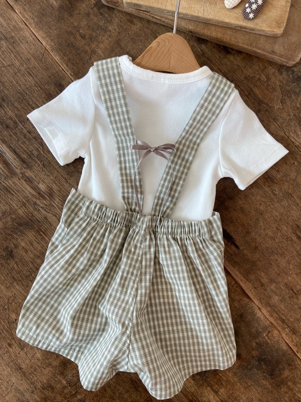 Anne Shirley17｜(3m-22m) 1色格紋吊帶短褲