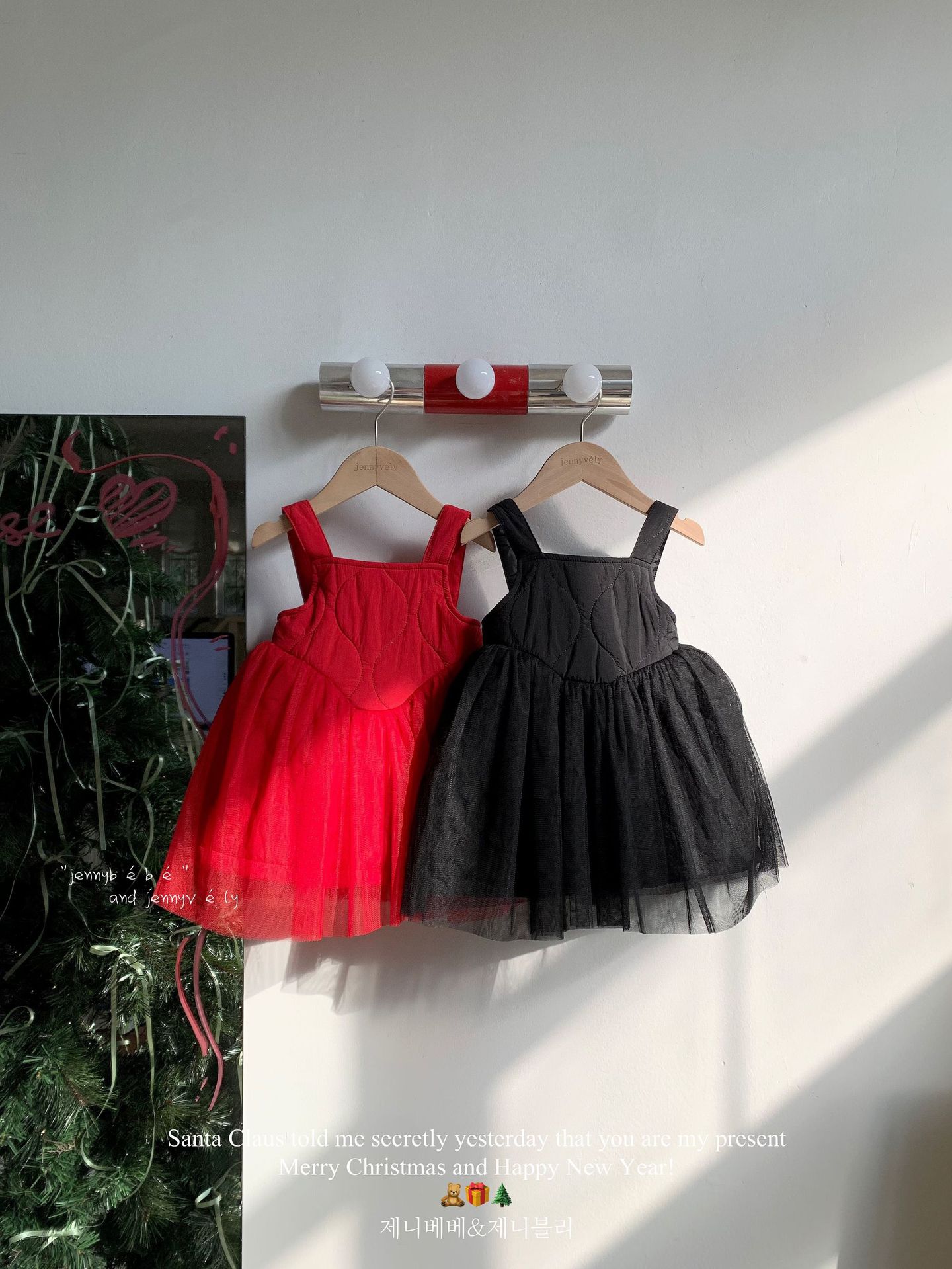 JE 418｜(80-110cm)  絎縫線蕾絲洋裝