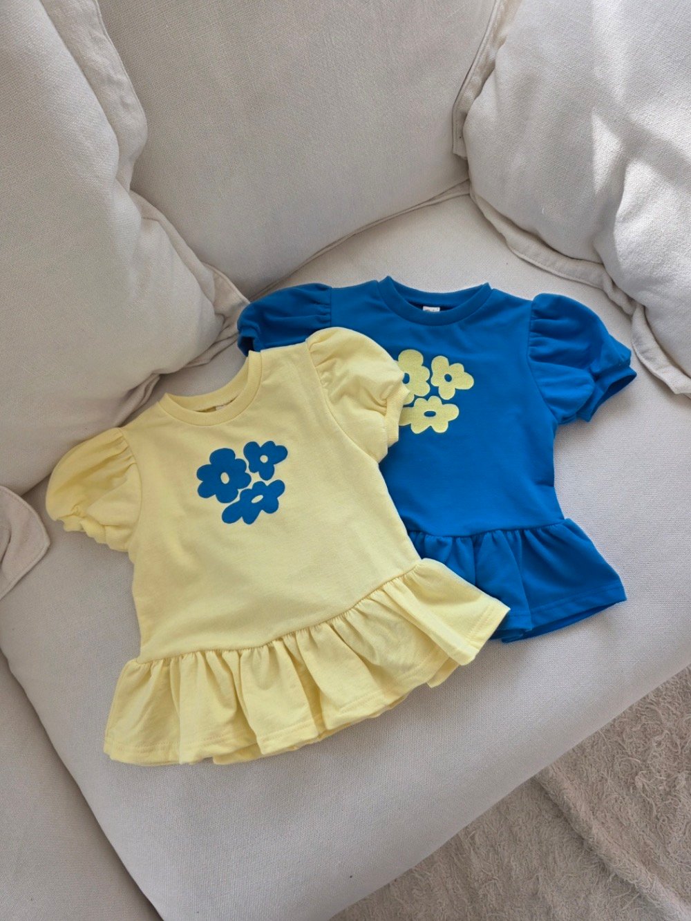 Color27｜(75-115cm) 印花公主袖洋裝