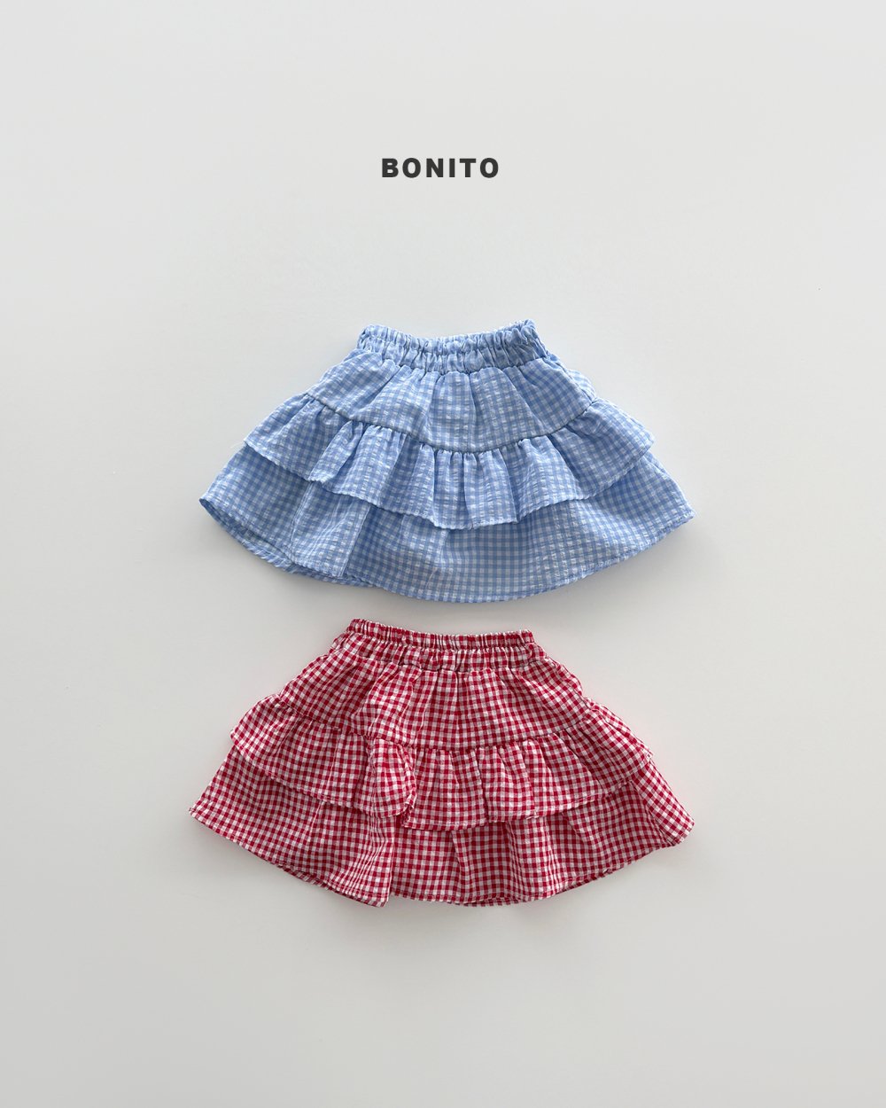 Bonito25｜(75cm-125cm) 2色格子蛋糕多層裙