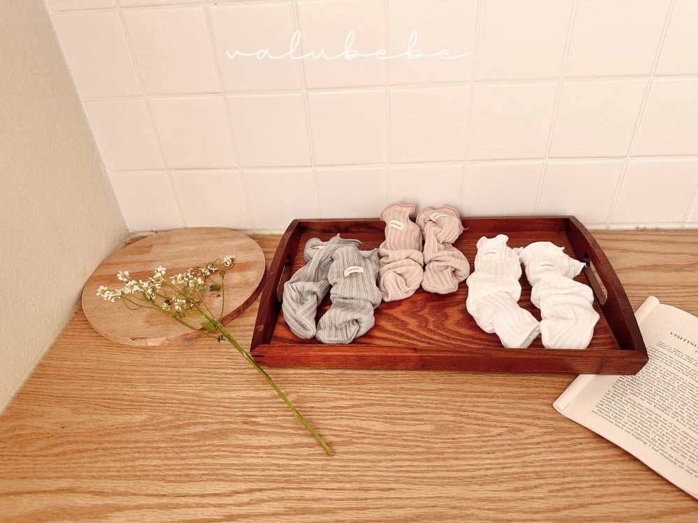 Valubebe21｜(65-90) 捲邊素面/碎花無根襪