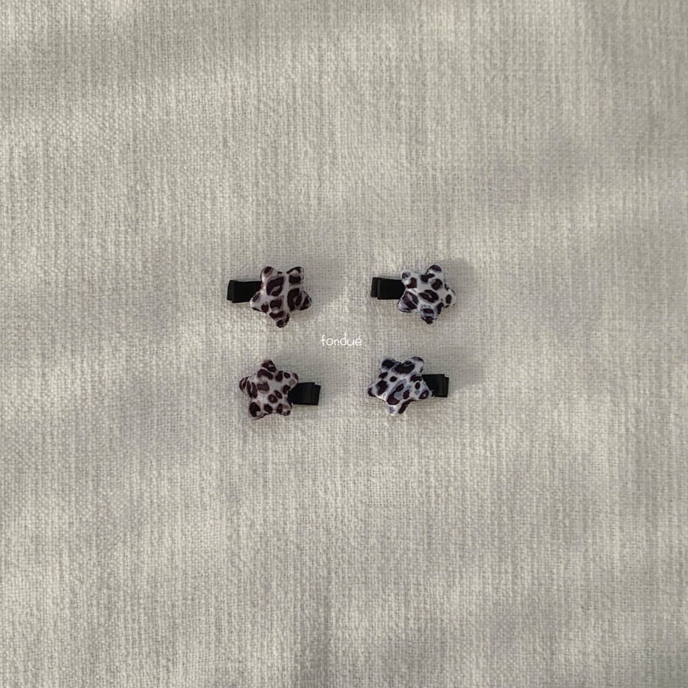 Fondue 38｜(Free)  豹紋星星髮夾