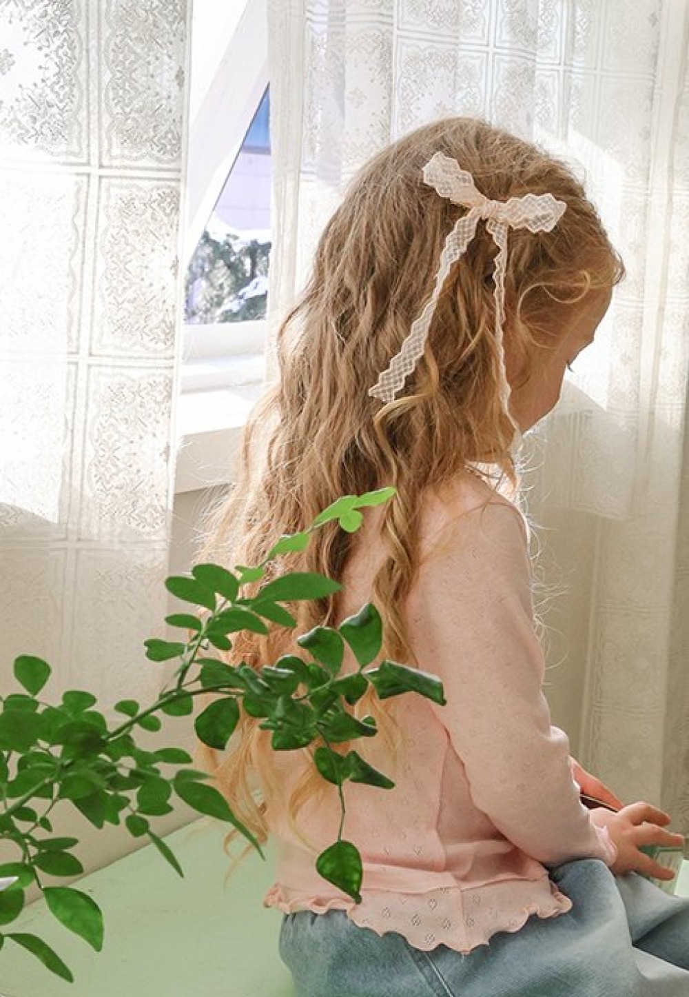 FLO07｜(free) 4色蝴蝶結滾邊髮夾