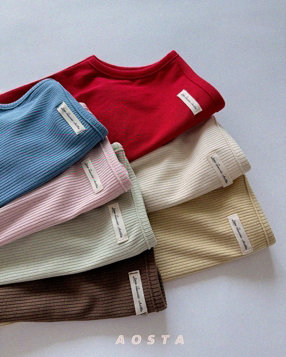 AOSTA10｜(6m-5y) 7色無袖小標素色上衣