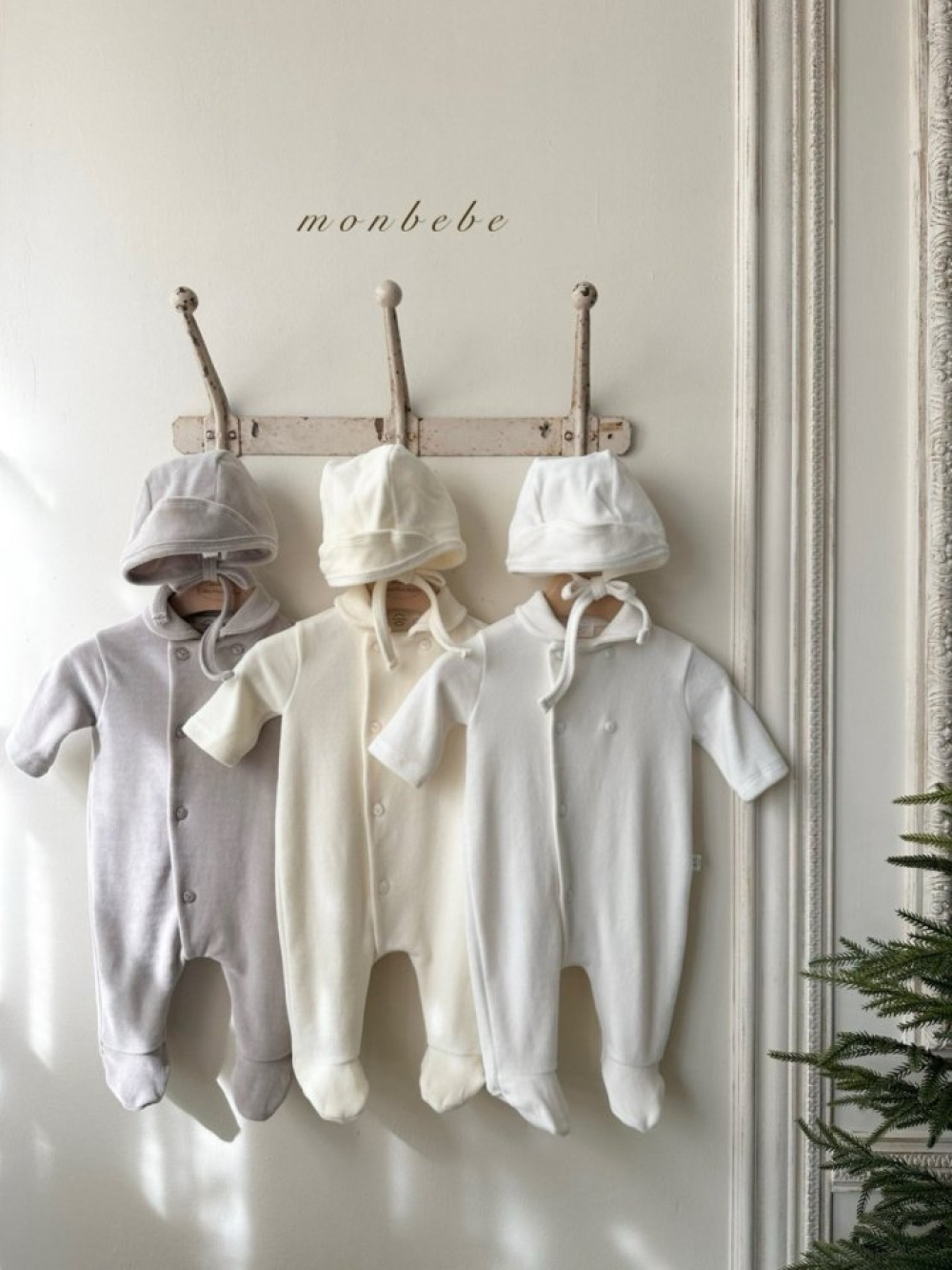 MONBEBE34｜(0m-6m) 簡約排扣連身衣