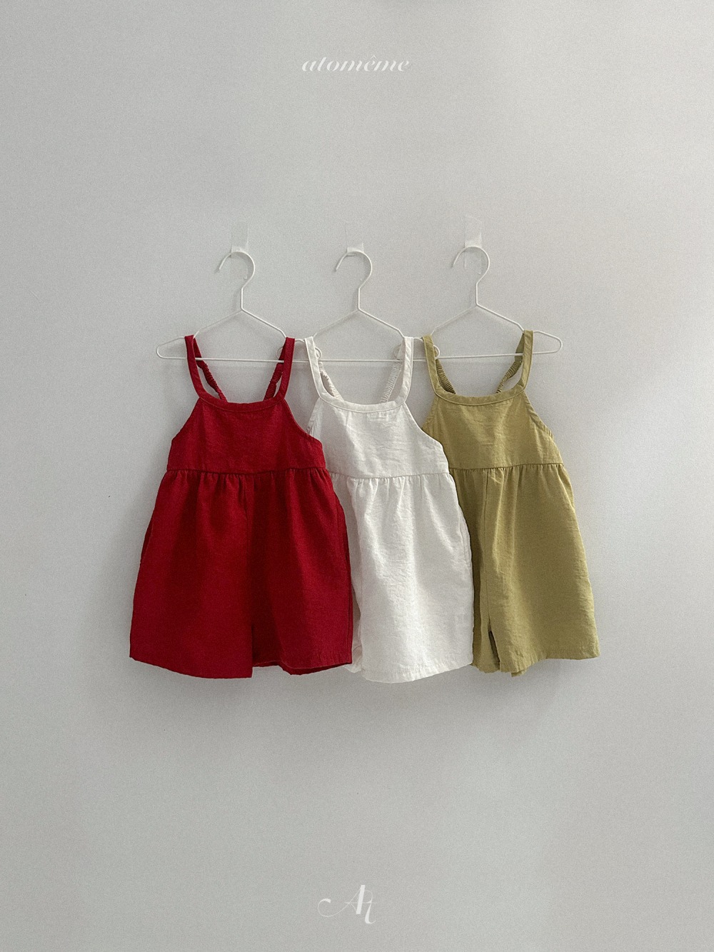 Atomeme39｜(70-110) 素面吊帶連身褲