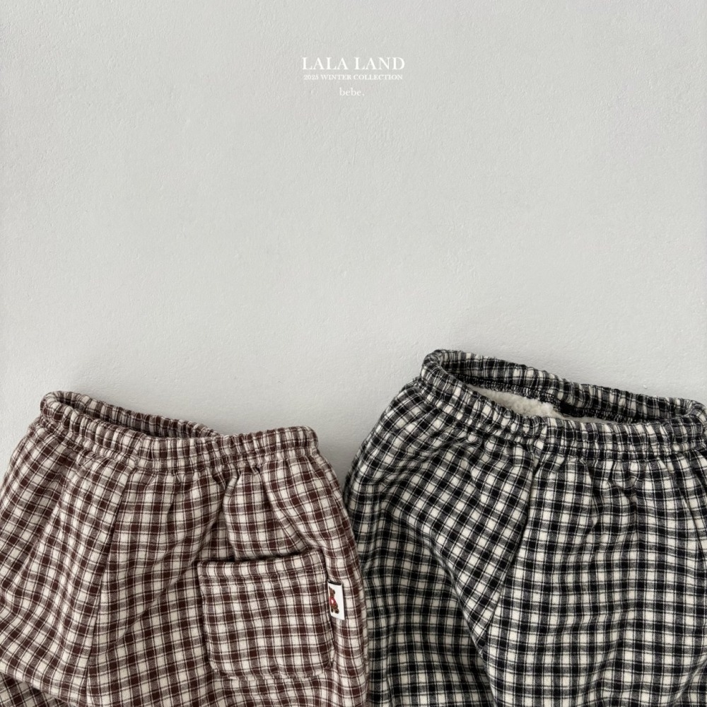 lala land42｜(60cm-83cm) 2色格紋內刷毛長褲