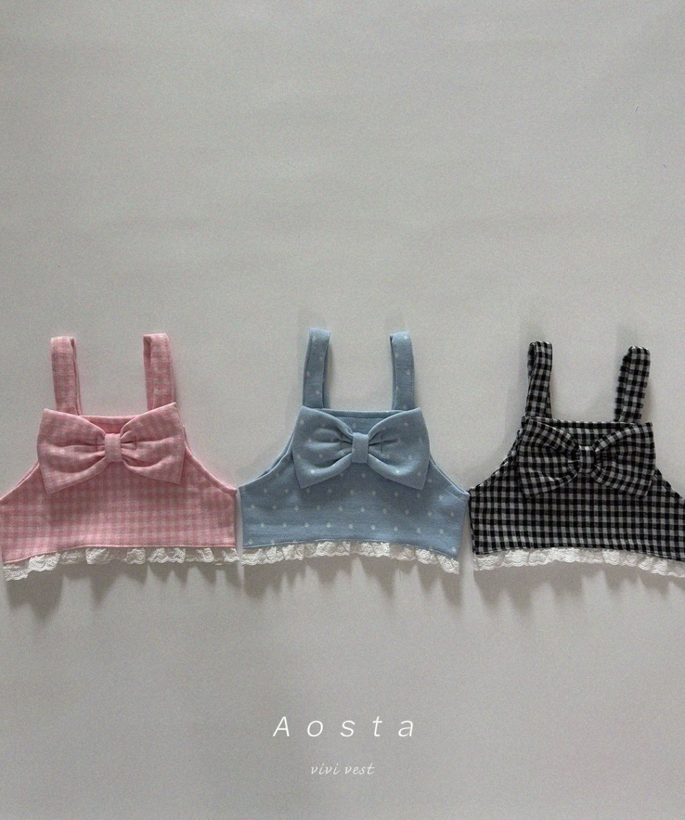 AOSTA26｜(6m-5y) 蝴蝶結蕾絲小背心