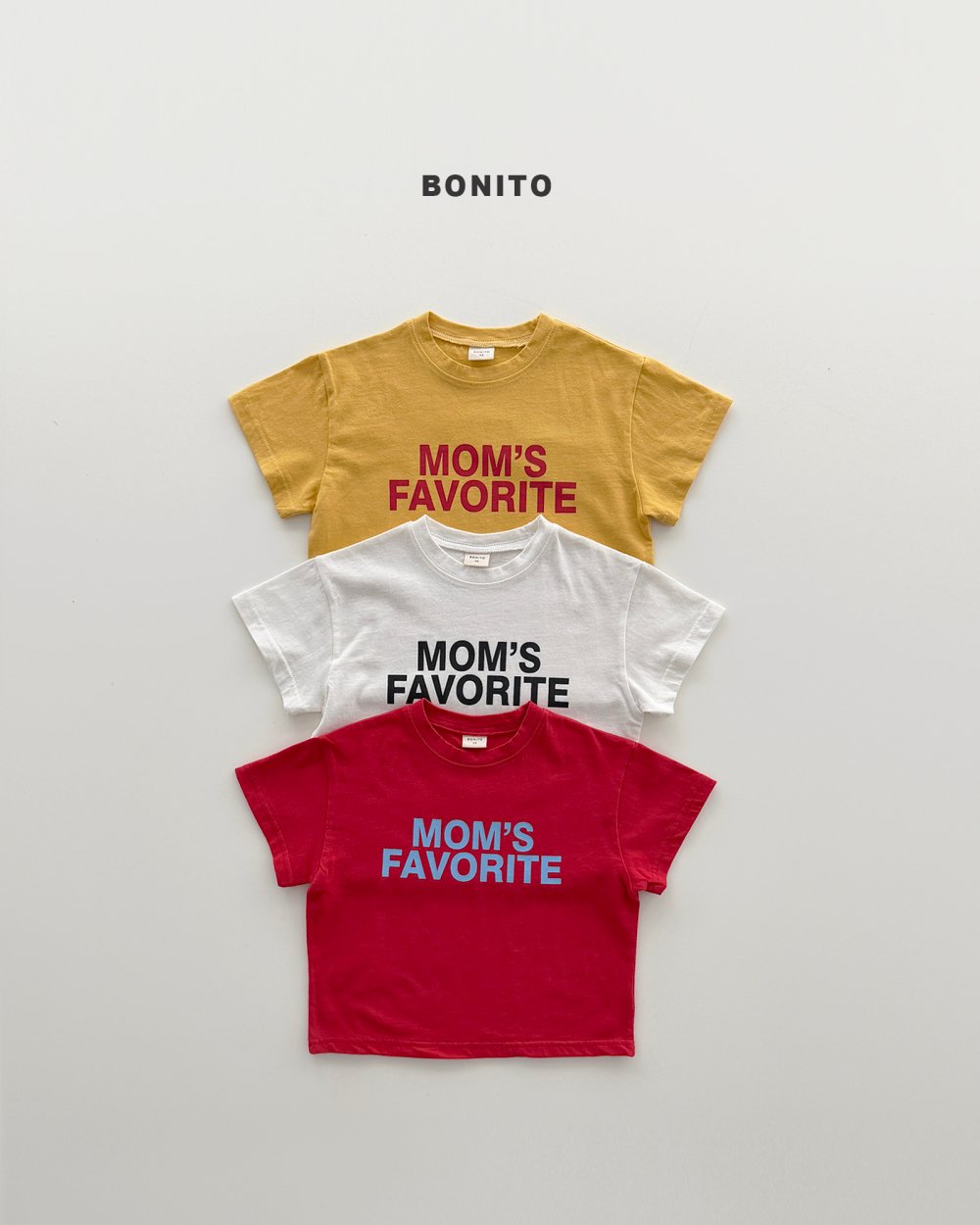 Bonito38｜(75cm-125cm) 3色媽媽的愛字母上衣
