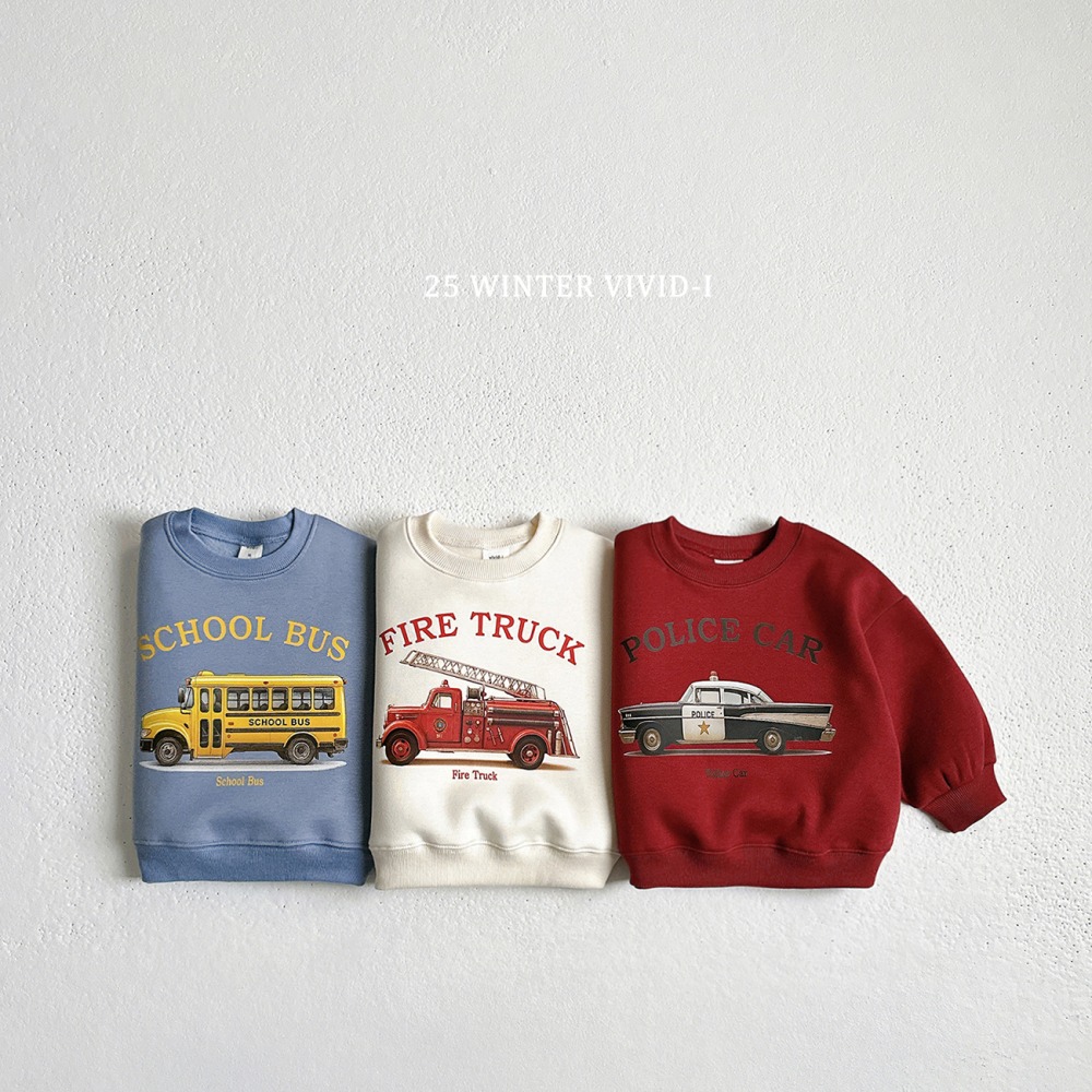 vivid37｜(78cm-125cm) 經典汽車印花休閒上衣