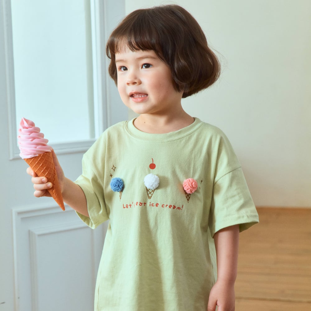 1st blue26｜(~93-118cm) 雪球冰淇淋印花上衣