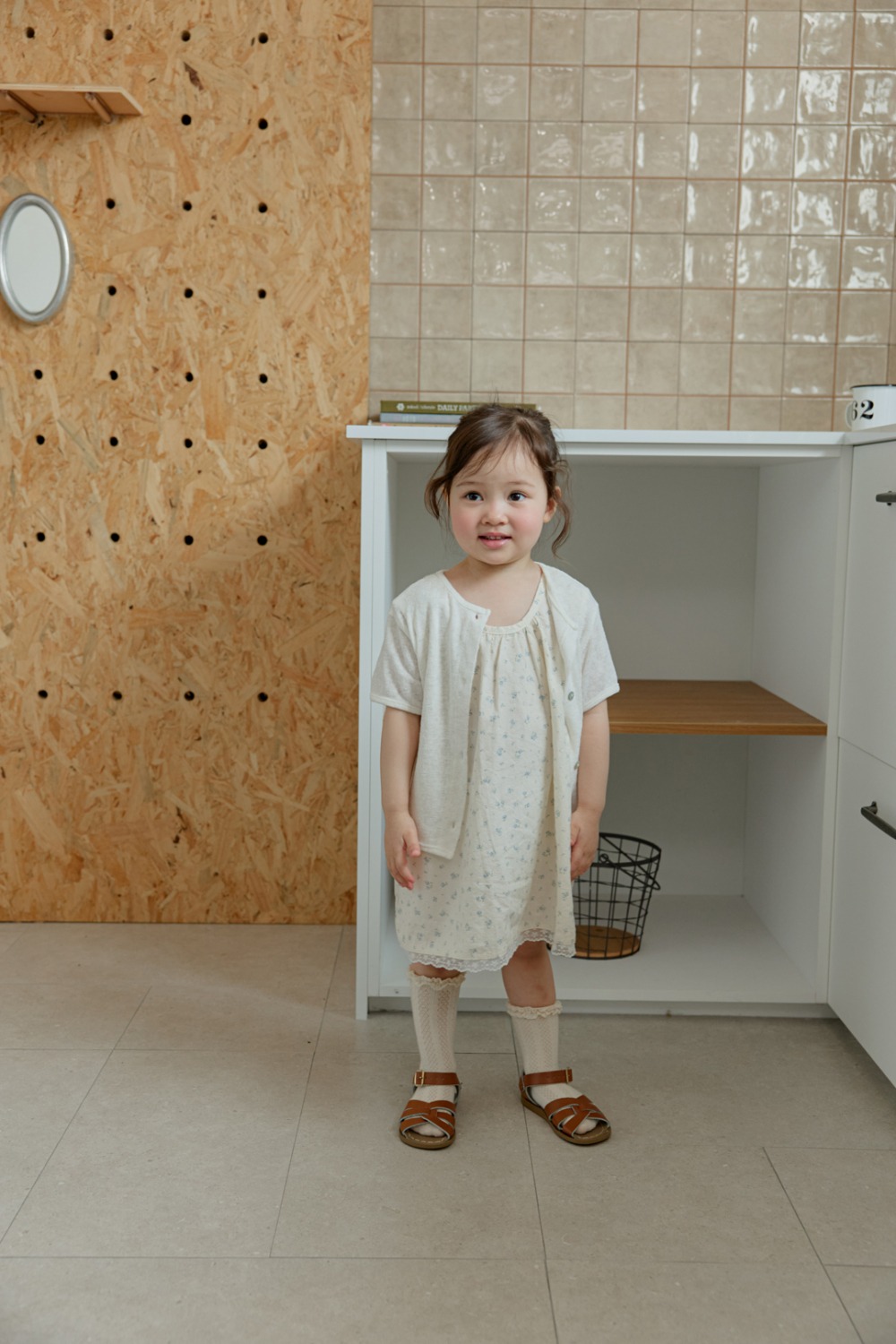 onu32｜(70cm-115cm) 碎花蕾絲滾邊洋裝