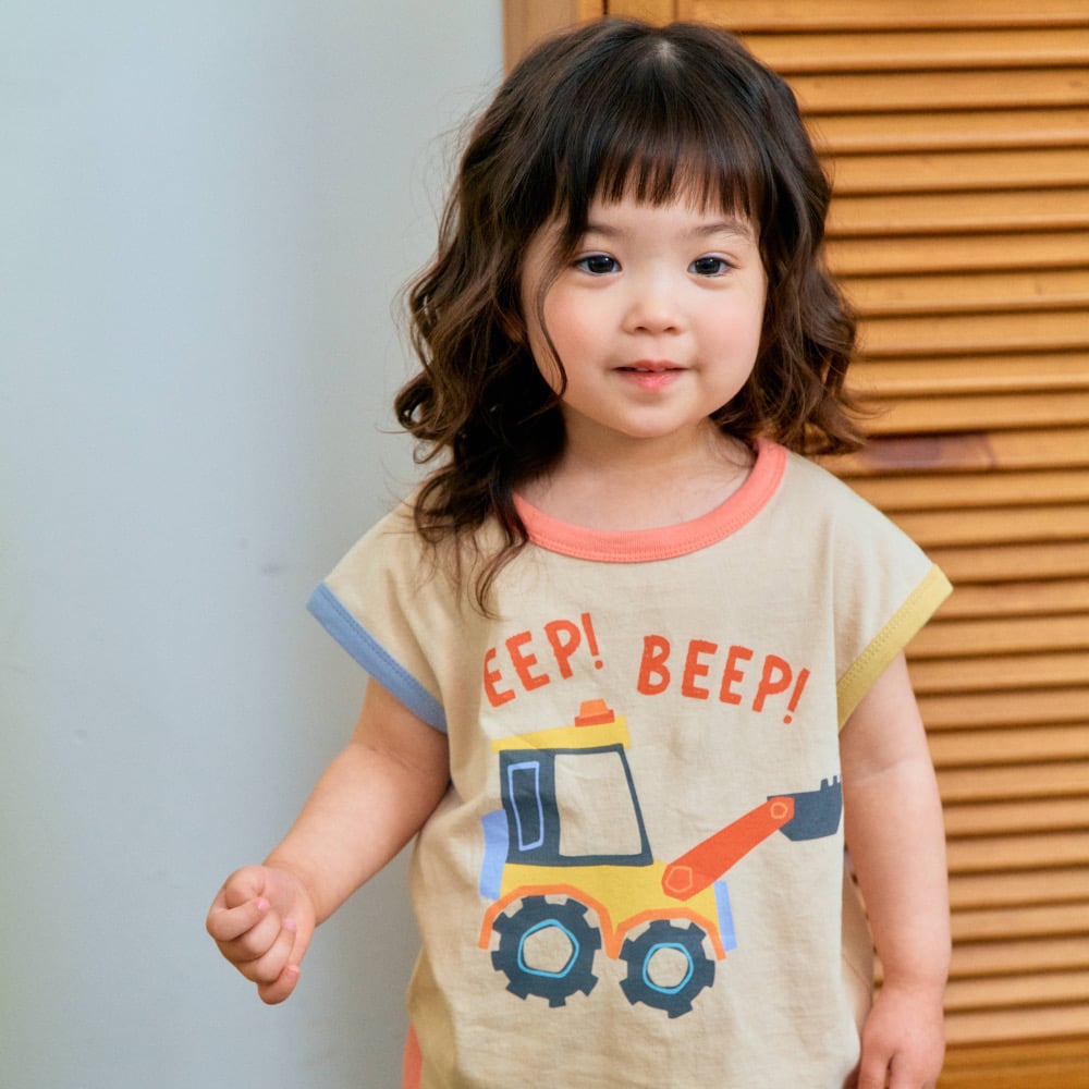 1st blue43｜(~93-118cm) 汽車印花上衣