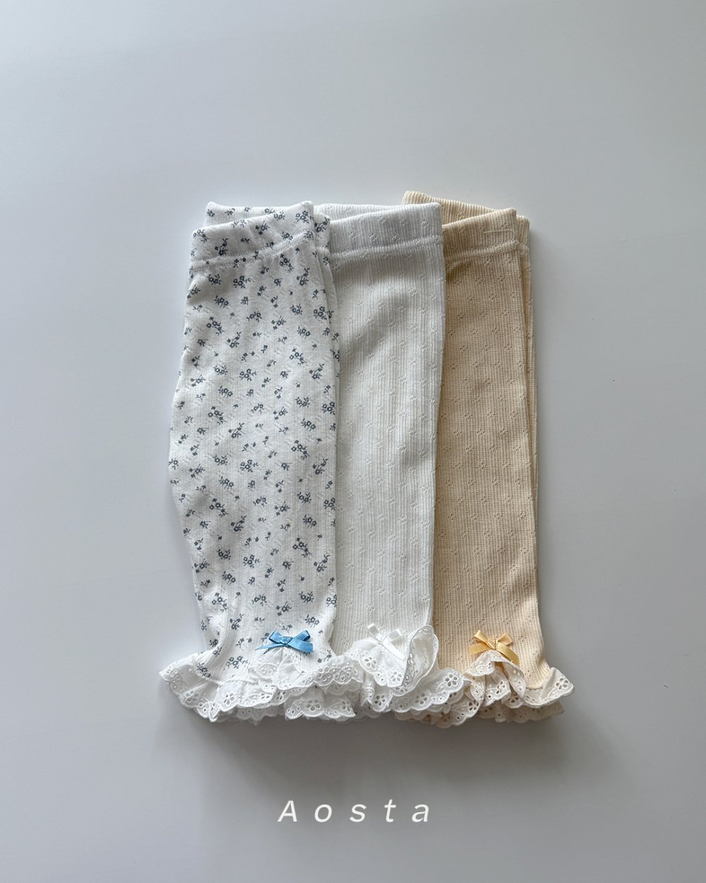 AOSTA39｜(6m-5y) 3款山茶花蕾絲邊褲