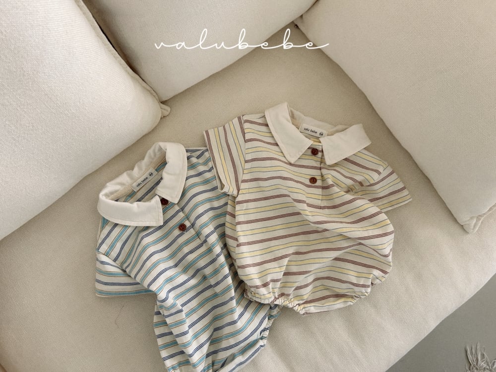 Valubebe 42｜(65-80cm) 襯衫條紋連身服