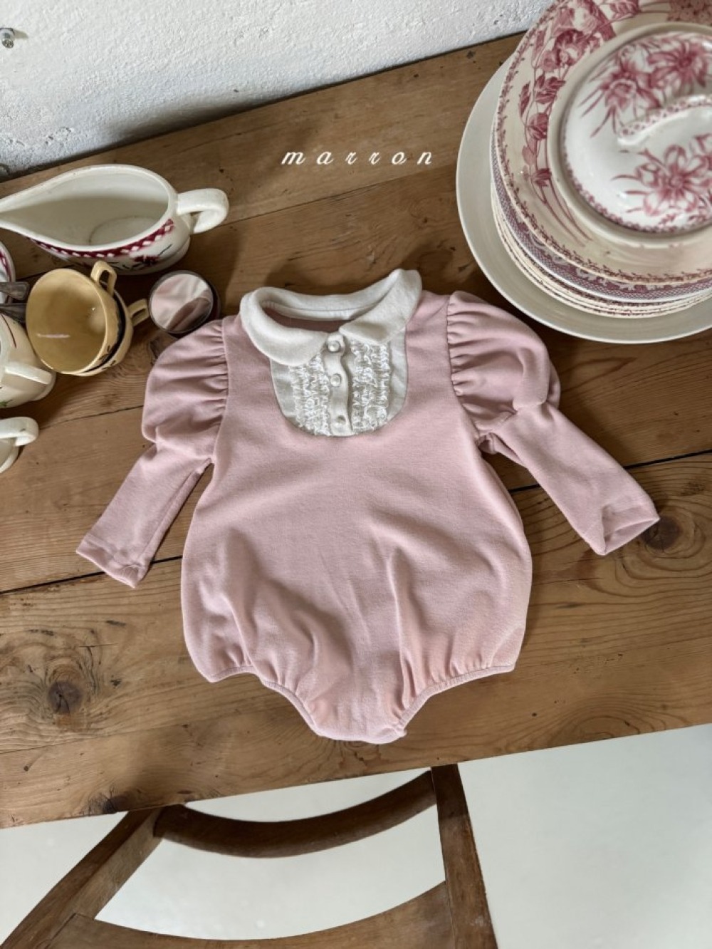 Marron 45｜(3m-18m) 法式宮廷風包屁衣