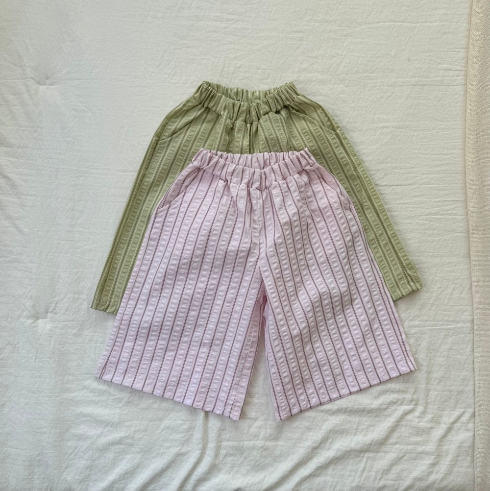 LePetitmot10｜(80-125cm) 線條寬腿長褲