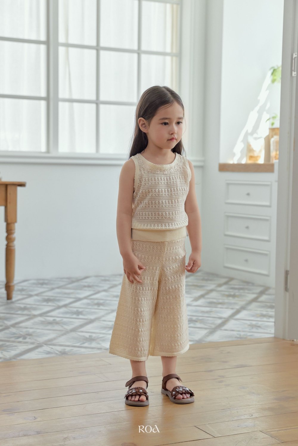 ROA05｜(6m-18m) 1色針織雕花鏤空套裝