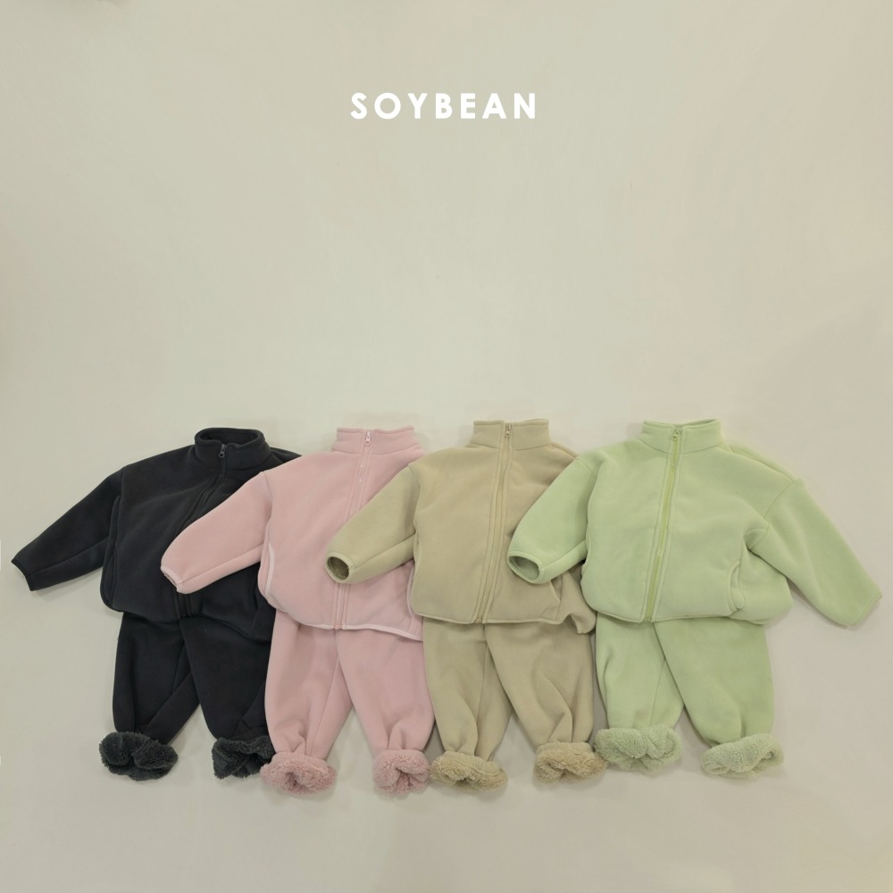 Soybean39｜(75cm-118cm) 刷毛拉鍊外套套裝