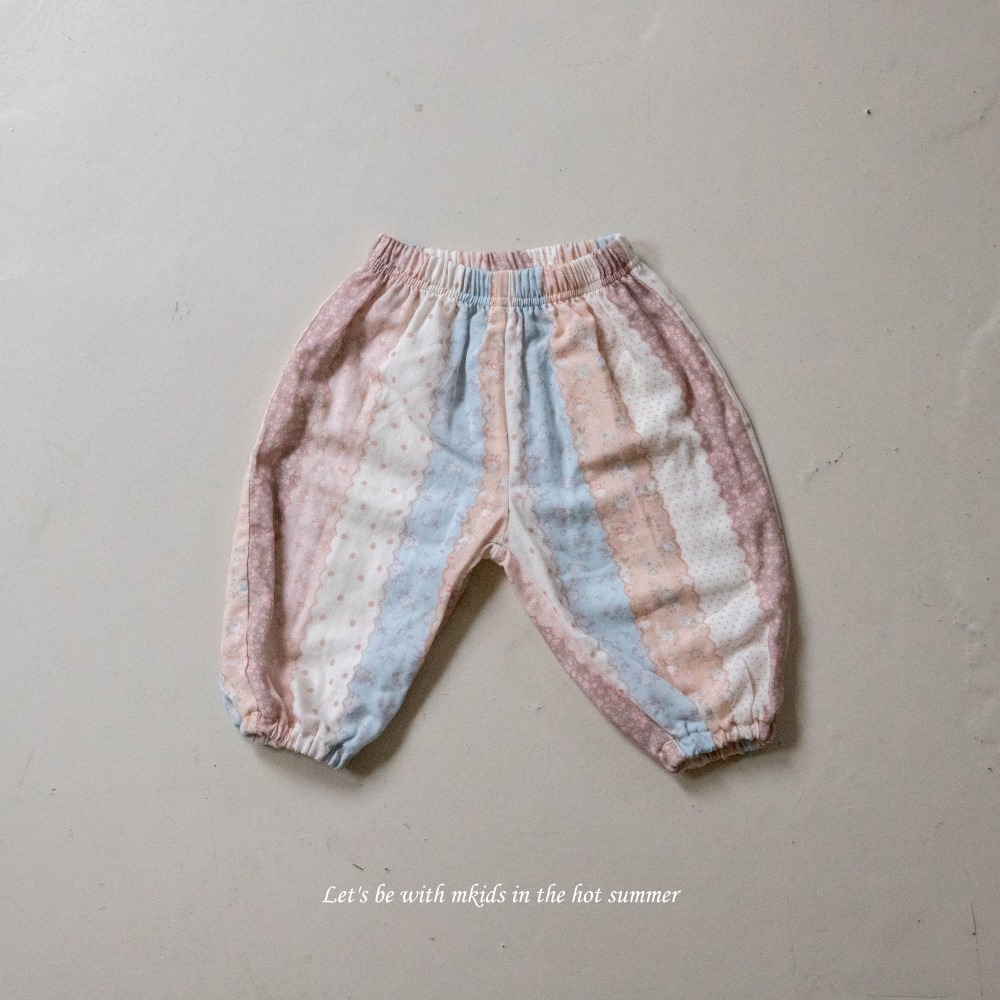M-KIDS28｜(65-115cm) 印花縮口棉褲