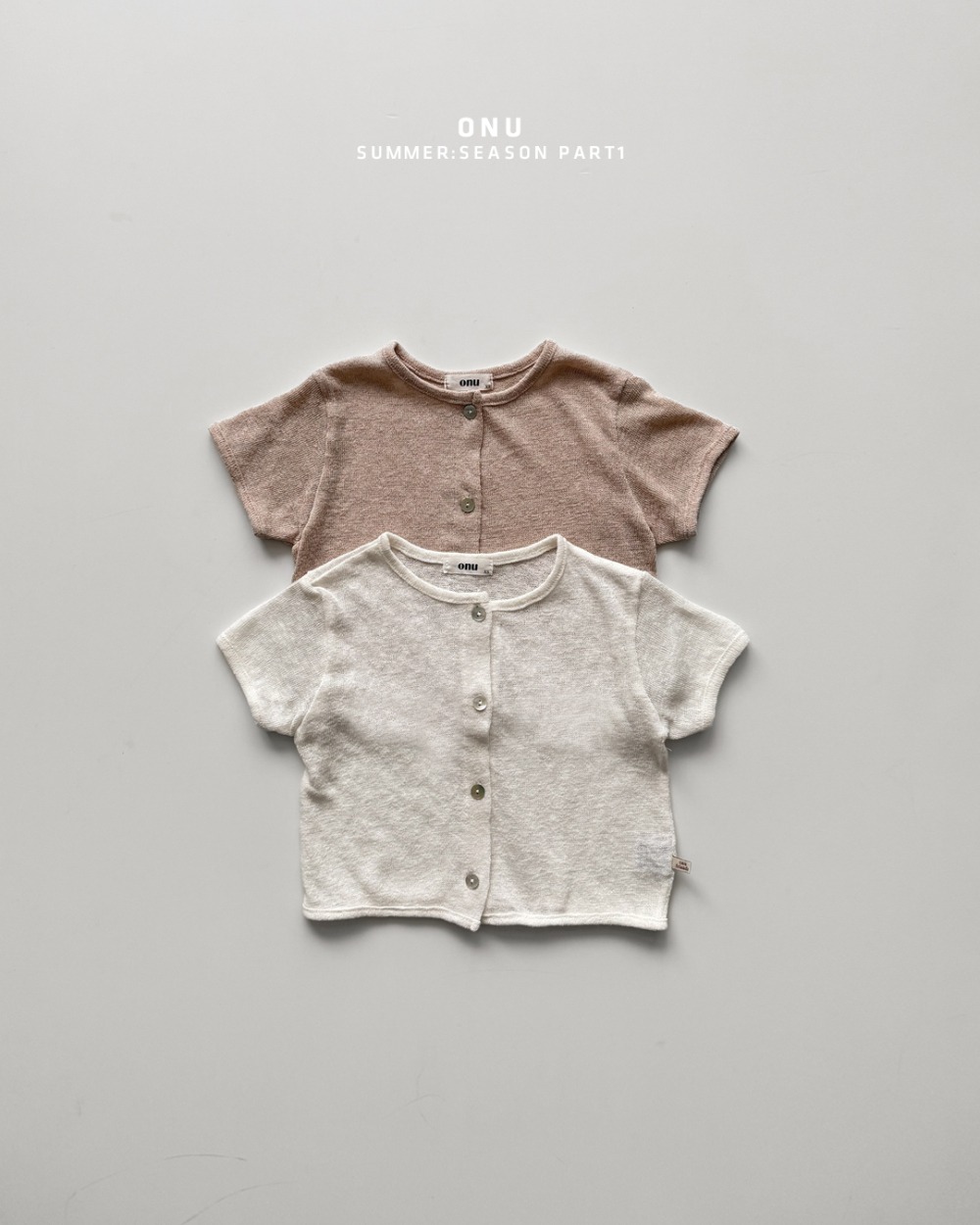 onu37｜(70cm-115cm) 針織短袖開襟外套