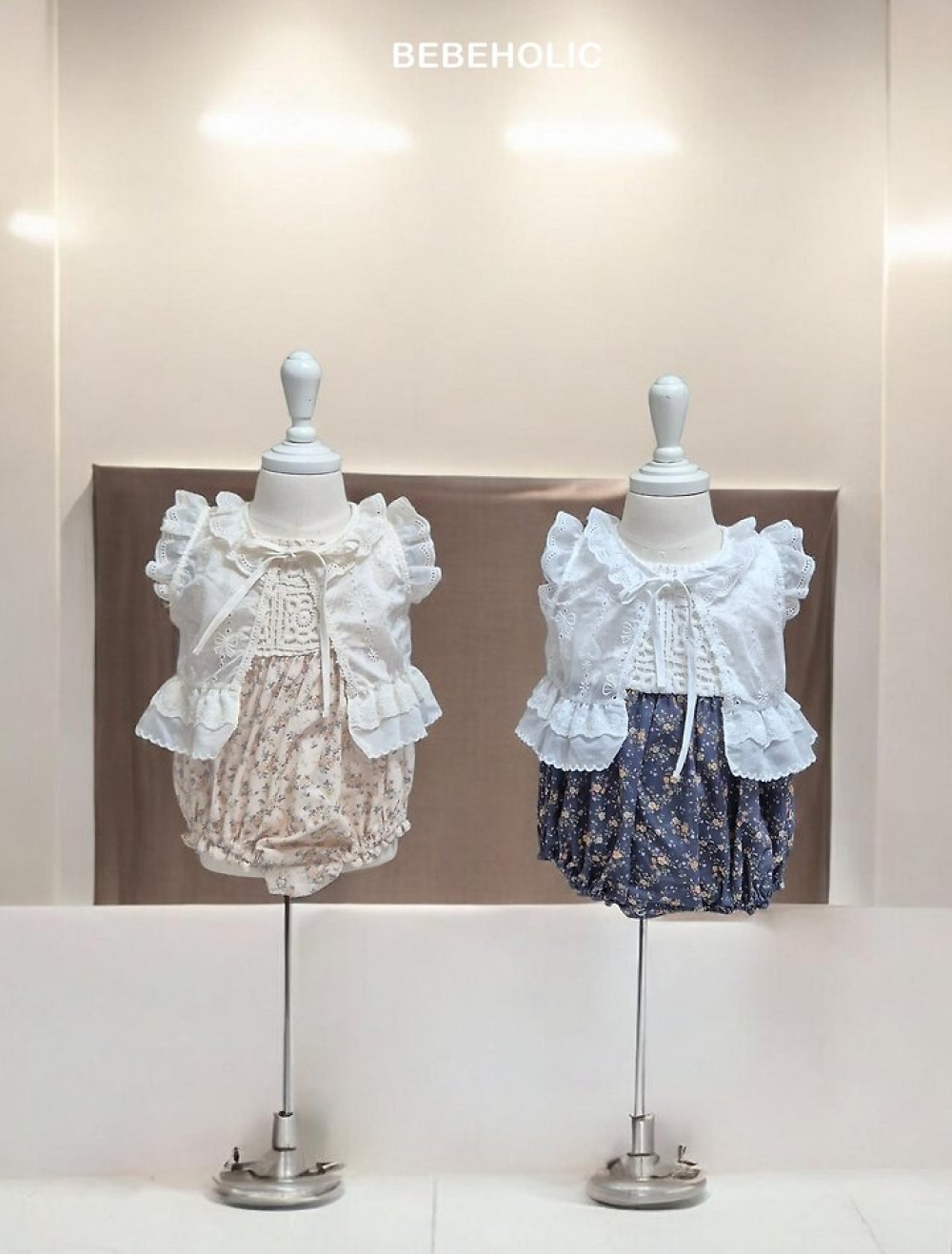 Bebe holic24｜(3m-18m) 拼色無袖連身服