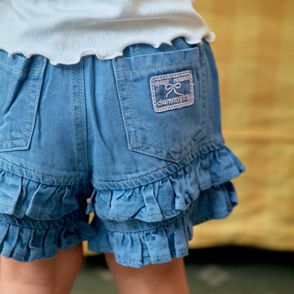 1st blue01｜(~93-118cm) 花邊層次短褲