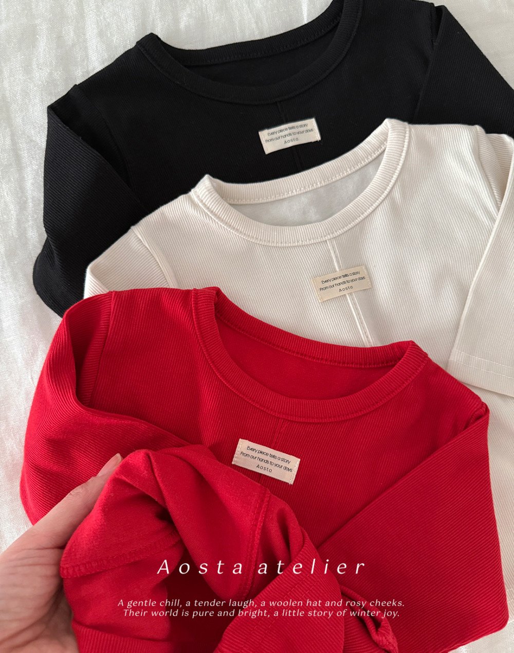 AOSTA61｜(6m-5y) 小標壓線上衣