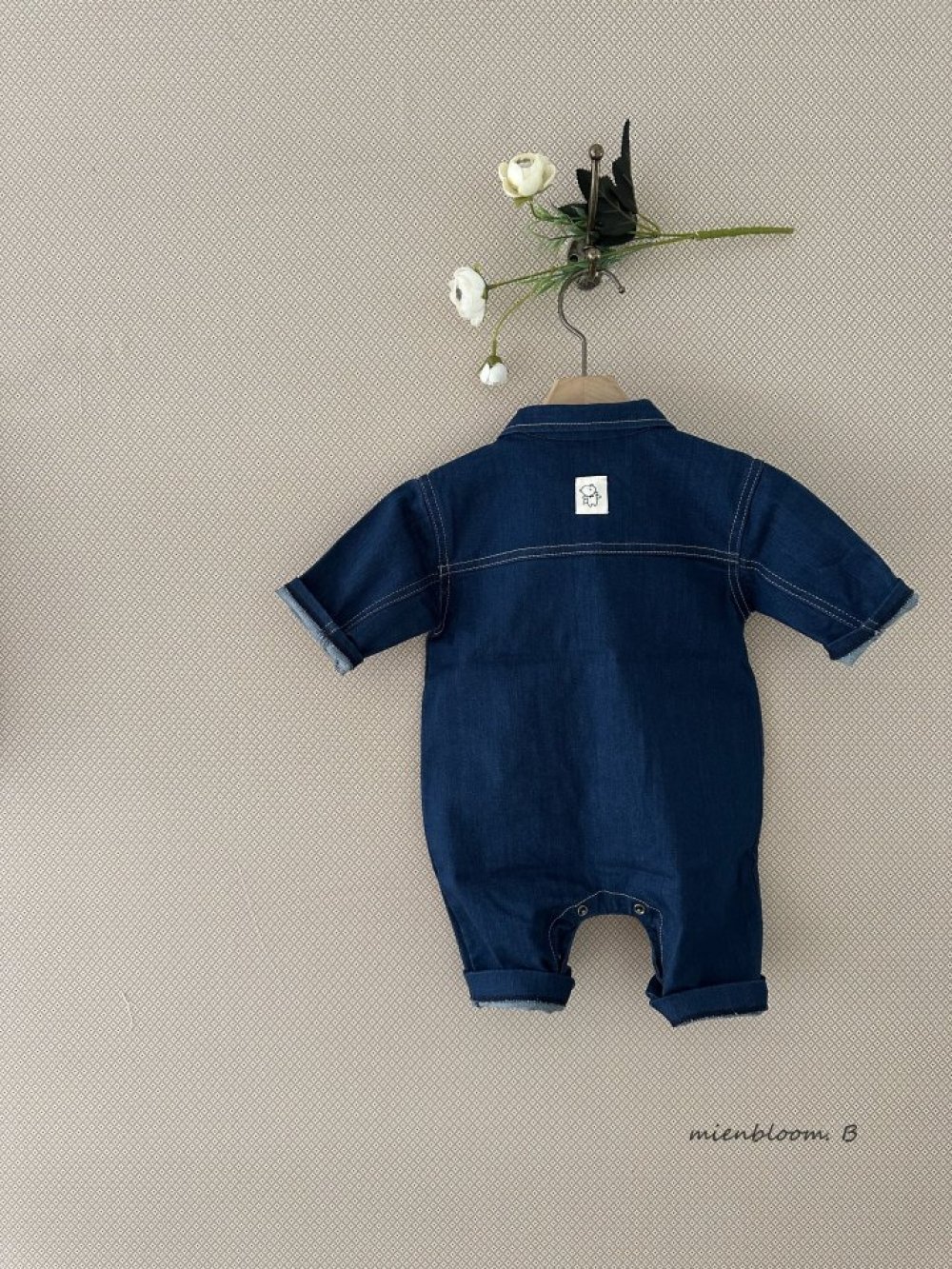 Bloom.b46｜(0m-18m) 有領牛仔連身衣