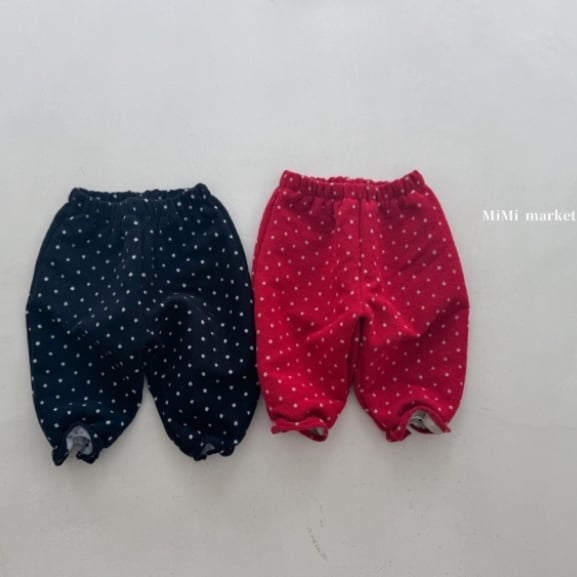 mimi market23 (65-85cm)  點點絨毛縮腳褲