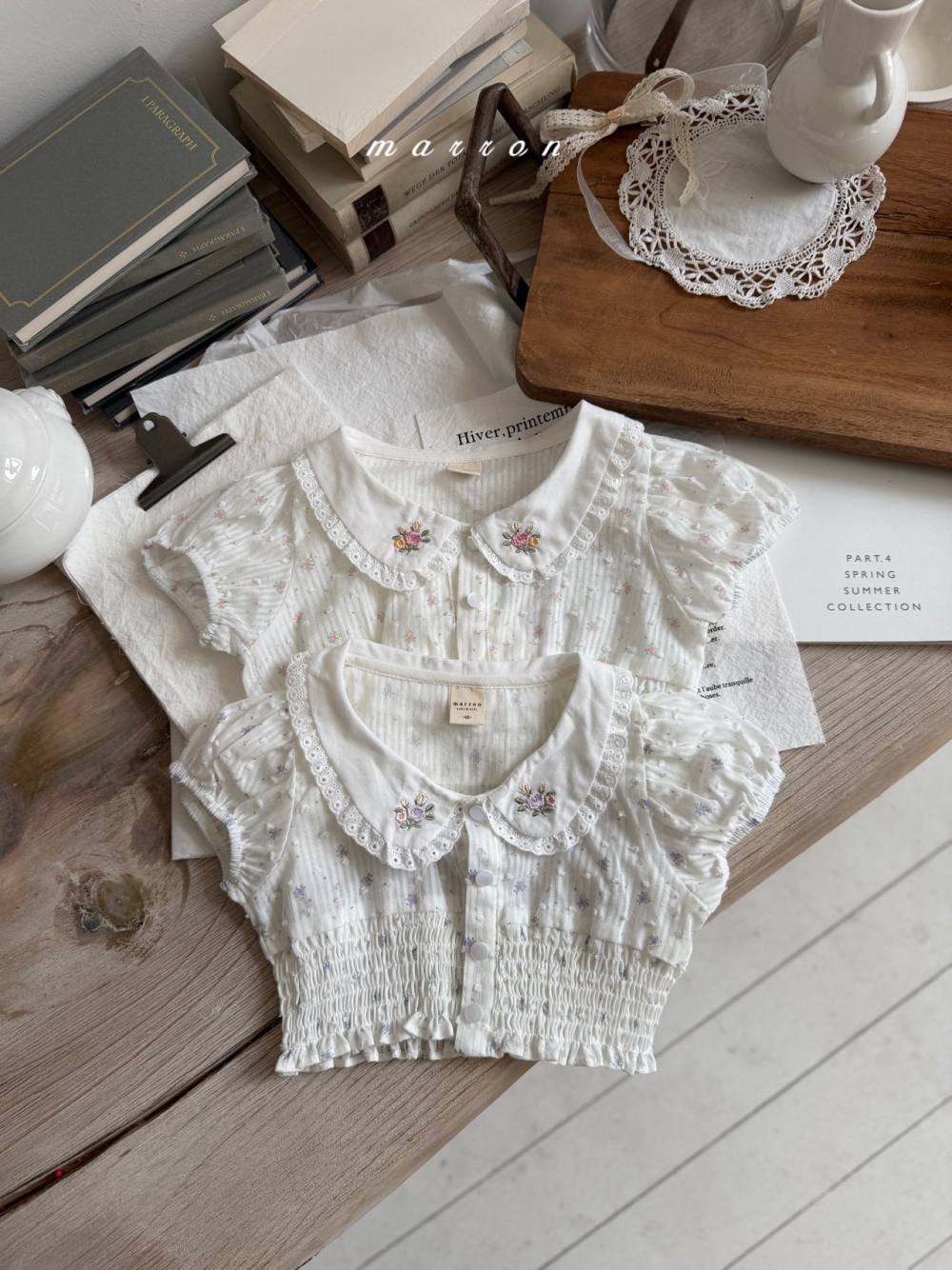 Marron35｜(1y-6y) 復古刺繡鬆緊外套