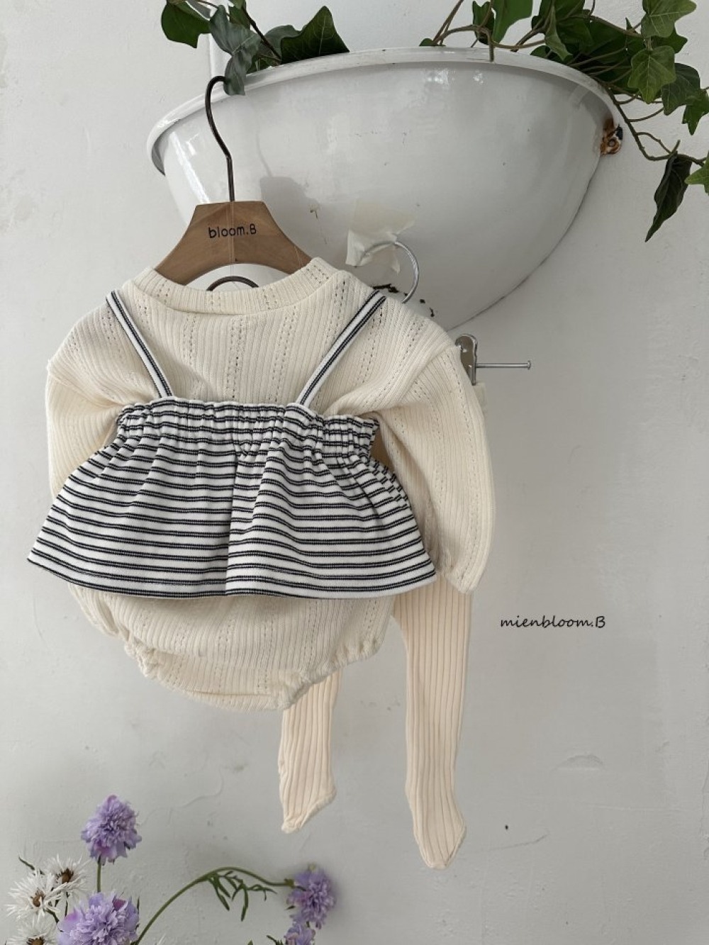 Bloom.b37｜(0m-18m) 素面羅紋褲襪