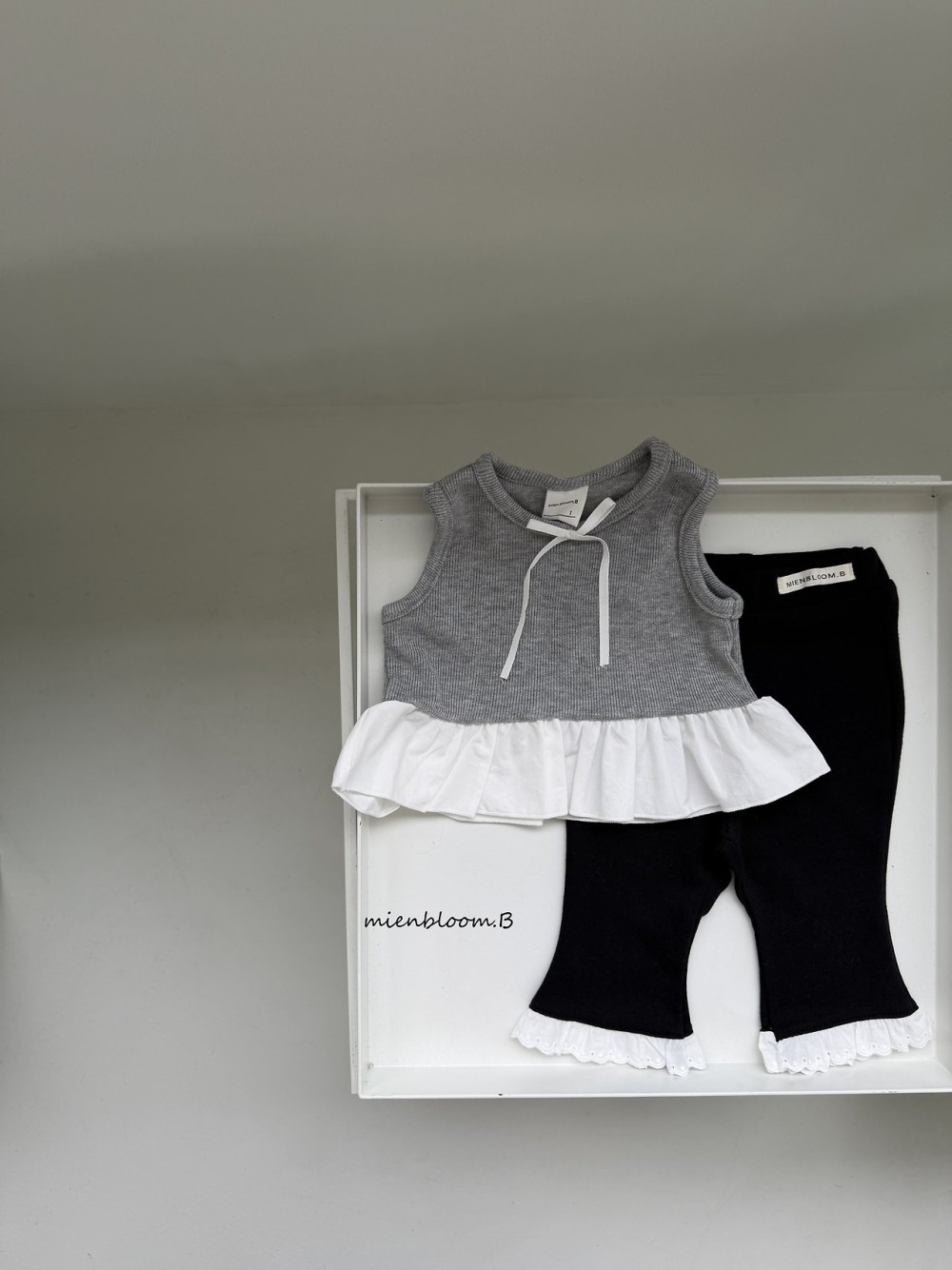 Bloom.b19｜(55cm-118cm) 緞帶蕾絲荷葉背心