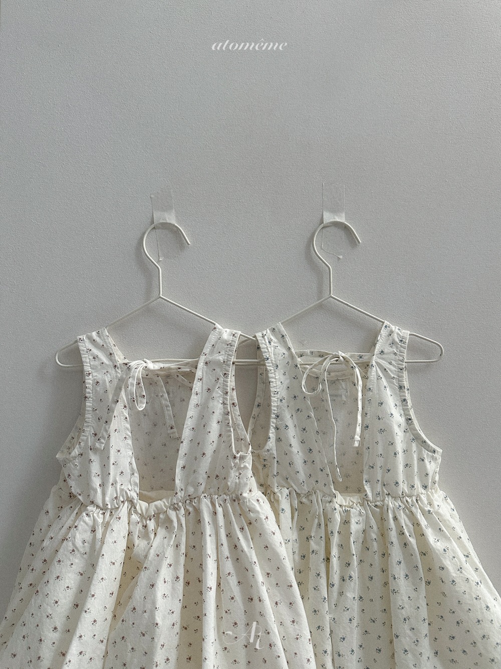 Atomeme42｜(70-110) 碎花綁帶氣球洋裝