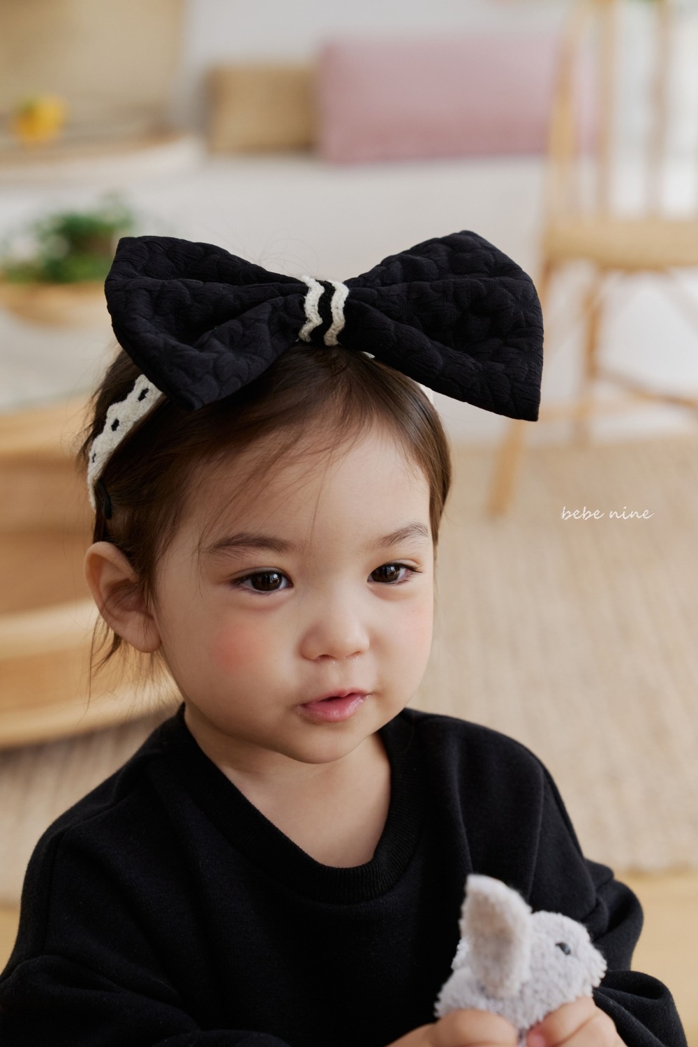 bebe nine23 (free) 2色黑白大蝴蝶結髮帶