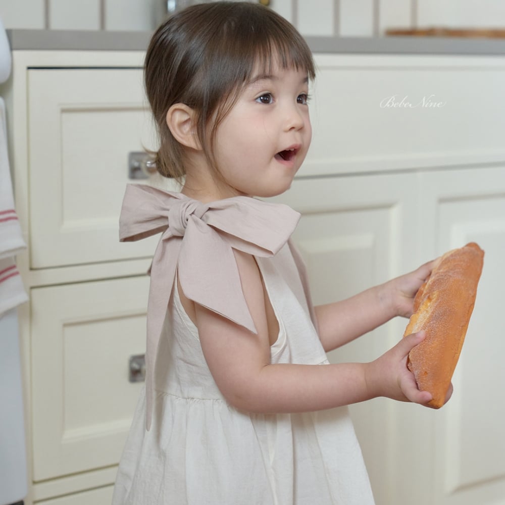 bebe nine43  (65cm-115cm) 2色綁帶蝴蝶結上衣