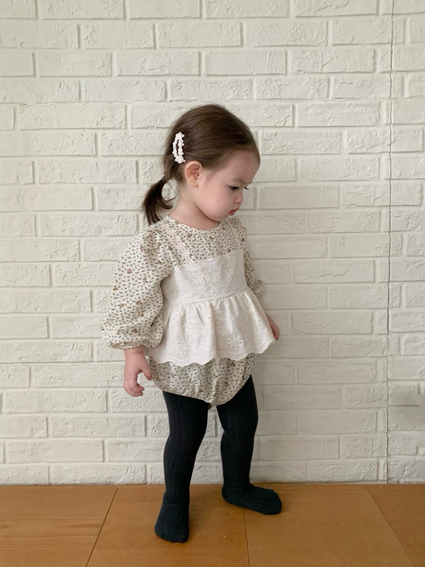 JE616｜(66cm-90cm) 碎花蕾絲背心設計包屁衣